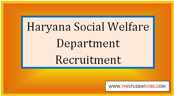 haryana social welfare department recruitment