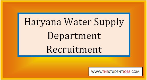 haryana water supply department recruitment